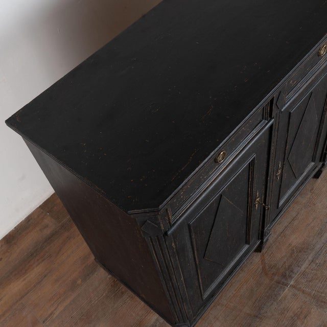 Late 19th Century 19th Century Swedish Gustavian Black Sideboard Buffet For Sale - Image 5 of 17