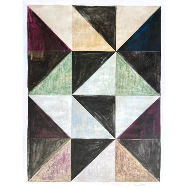 Mixed Media Geometric Design For Sale