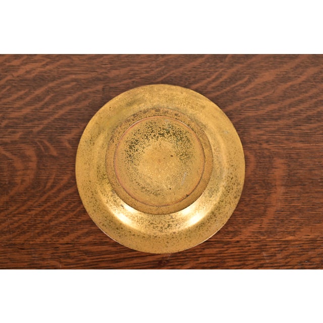 Tiffany Studios New York Bronze Doré Pedestal Bowl or Compote Dish With Abalone Inlay For Sale - Image 12 of 15