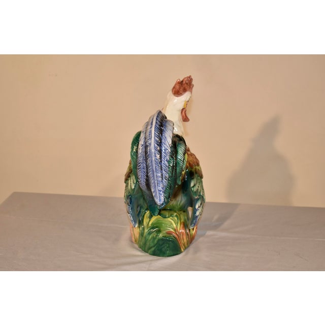 Paint Italian Terracotta Hand-Painted Rooster Sculpture, Circa 1980's For Sale - Image 7 of 13