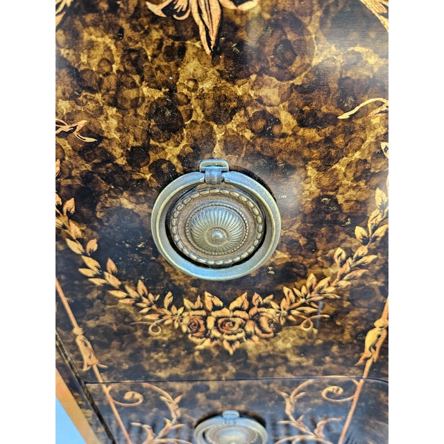 Widdicomb Black Lacquered and Gilt Venetian Chest Commode For Sale - Image 11 of 18