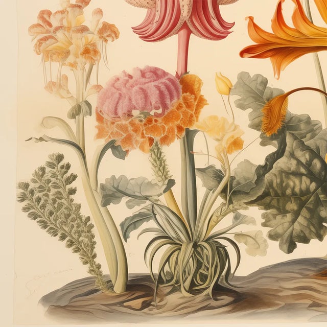 13" X 9" 'Garden Flowers' Botanical Print, 'Hortus Floridus' Style, Unframed For Sale - Image 6 of 7