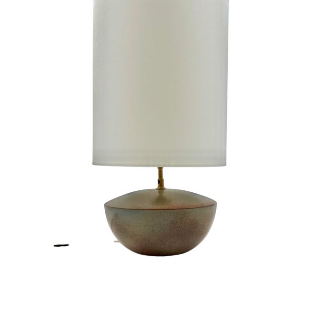 1960s Mid-Century Modern Green Ceramic Lamp Base, Alain Di Bin France For Sale - Image 9 of 16
