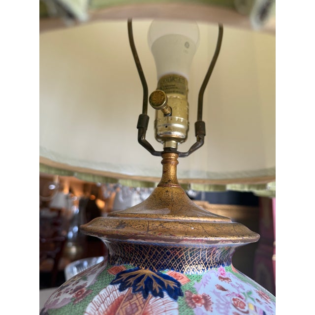 Green Vintage Hollywood Regency Imari Lamps - a Pair For Sale - Image 8 of 16