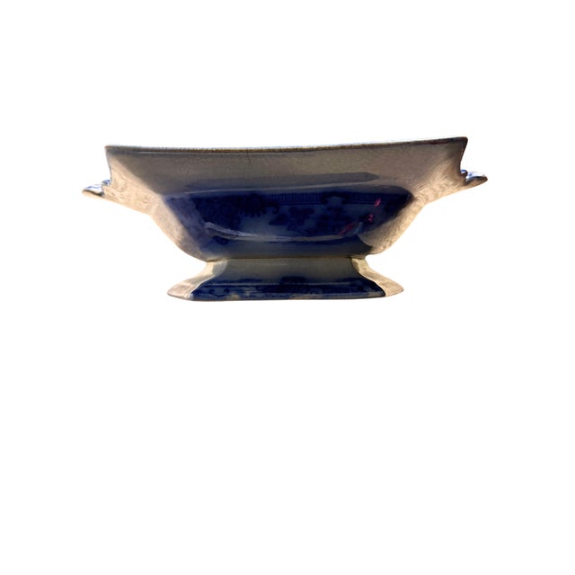 English Blue and White Pottery Server J. Clementson 19th Century English Ironstone Transferware For Sale - Image 3 of 8