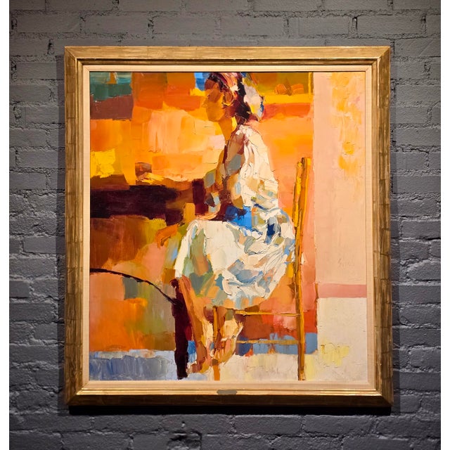 Italian Nicola Simbari - Saffron Daydream - 1964 Oil Painting For Sale - Image 3 of 12