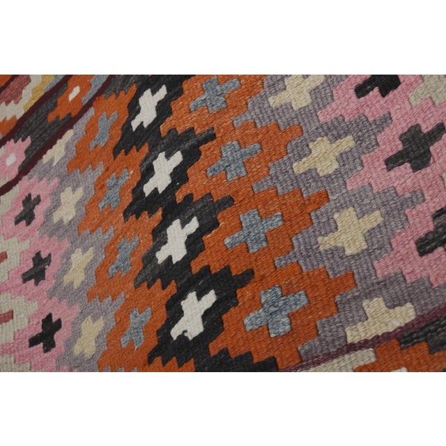 Textile 1970s Vintage Turkish Oushak Kilim Runner 2'7" X 13'11" For Sale - Image 7 of 12