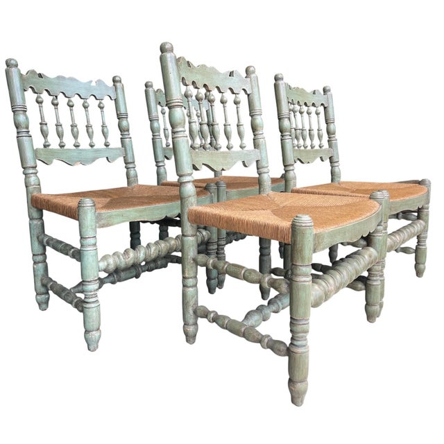 Charles Pollock Charles Pollock for William Switzer English Spindle Back Dining Chairs | Set of 4 For Sale - Image 4 of 10