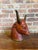 Mid 20th Century Modern Carved Wood Bull Bust Sculpture With Brass Horns For Sale - Image 4 of 13