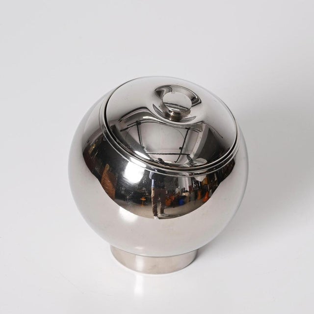 Italian Round Ice Bucket in Chrome by Aldo Tura, Italy, 1970s For Sale - Image 12 of 15