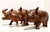 1970s Set of 3 Hand-Carved Solid Wood Rhinoceros Sculptures, Textured Hide, Inlaid Teeth and Toenails For Sale - Image 10 of 18
