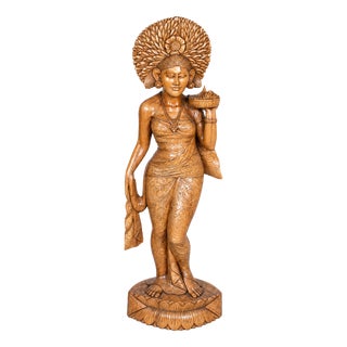 Mas Bali, Female Figure, 1900, Wood For Sale