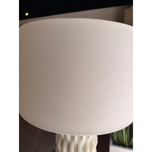 Contemporary Arteriors Home Ivory Faux Stone Table Lamp For Sale - Image 3 of 5