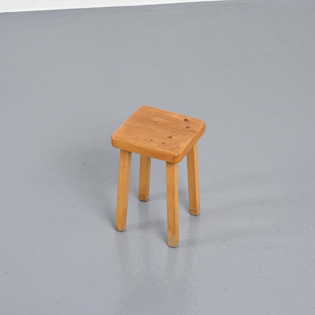 Vintage Pine Stool, France, 1980s For Sale - Image 4 of 11