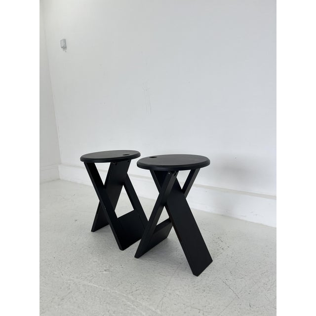 Wood Suzy Stools by Adrian Reed, 1980s, Set of 2 For Sale - Image 7 of 7