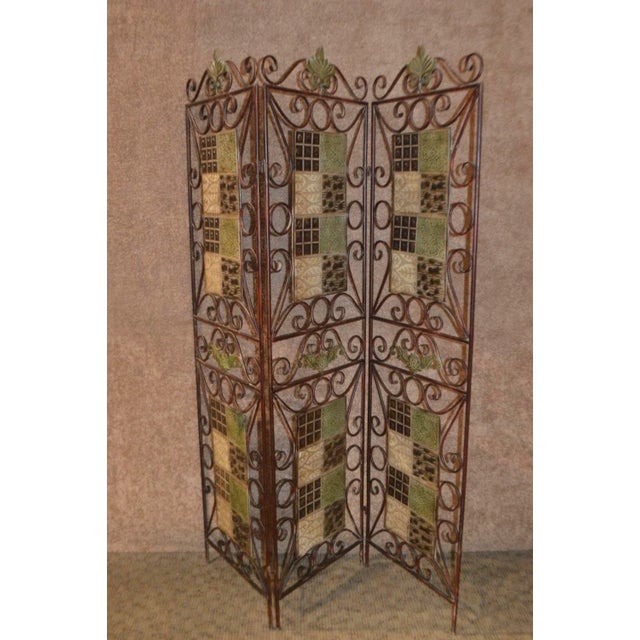 1980s Vintage 3-Panel Folding Screen For Sale In Philadelphia - Image 6 of 13