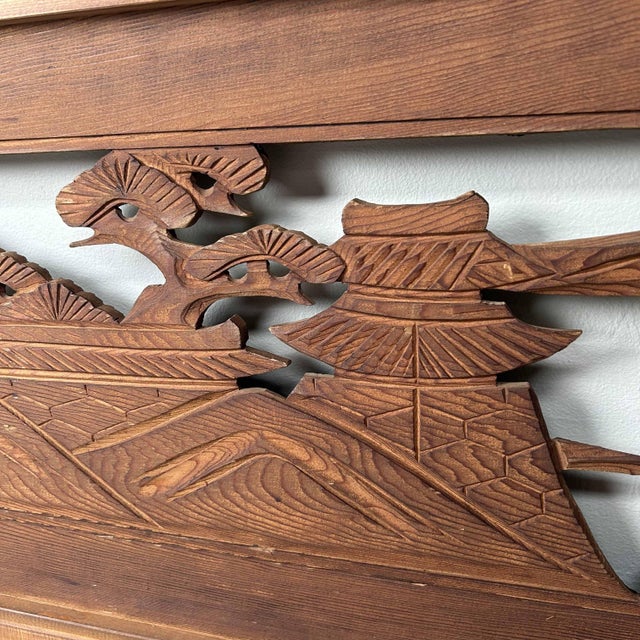 Wooden Ranma Temple Mountain Landscape, Japan, 1920s For Sale - Image 11 of 18