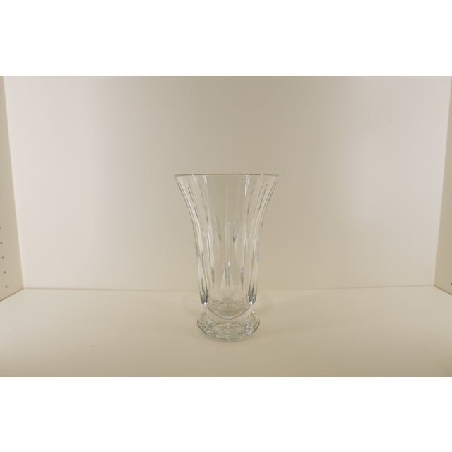 Vintage Crystal Flared Cut-Glass Vase For Sale - Image 11 of 13