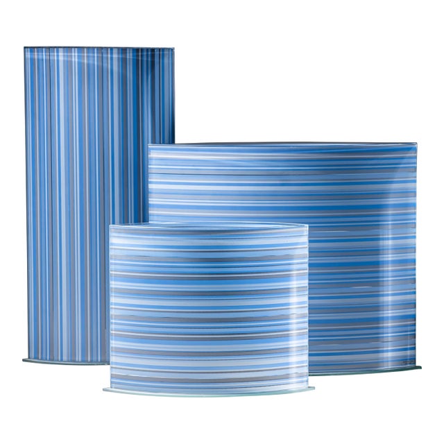 Set of Three Blue Vases by Rosenthal, 20th Century For Sale