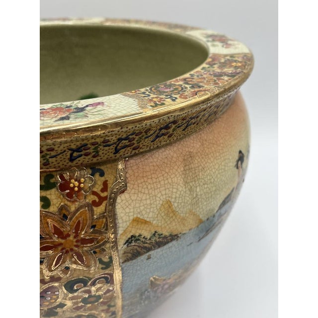 Hand-Painted Satsuma Raku Ceramic Fish Tank, 1890s For Sale - Image 14 of 16