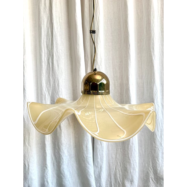 Mid-Century Modern Murano Glass Handkerchief Pendant Light, Italy, 1970s For Sale - Image 4 of 18
