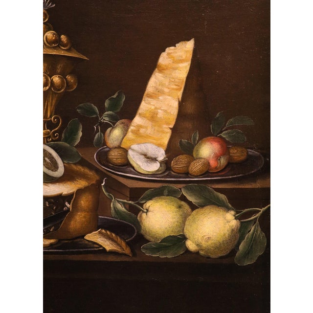 Flemish Artist, Still Life with Flowers and Fruit, 1750, Oil on Canvas For Sale - Image 4 of 15