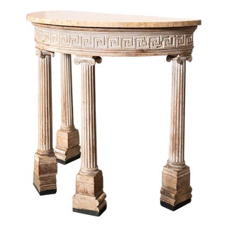 Antique Greek Key Demilune For Sale