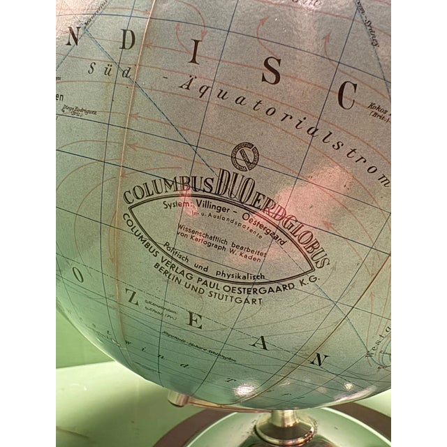 Blue Vintage German Columbus Duo Glass Globe Lamp, 1960s For Sale - Image 8 of 11
