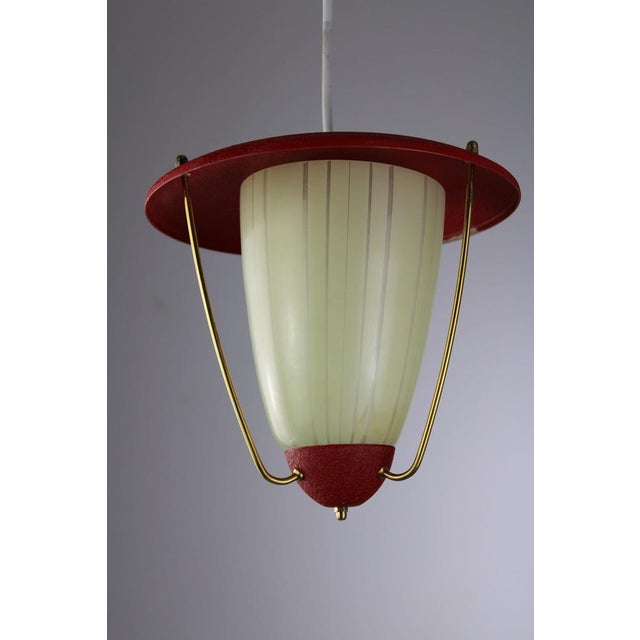Metal Hanging Lamp from Moletz Leuchten, Vienna, 1950s For Sale - Image 7 of 9