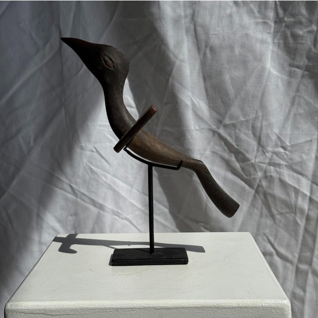 Traditional Indonesian Decorative Wooden Bird on Base For Sale - Image 17 of 17