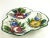 1990s Vintage Faience Italian Made Artisan Ceramic 3 Portion Serving Dish For Sale - Image 5 of 8