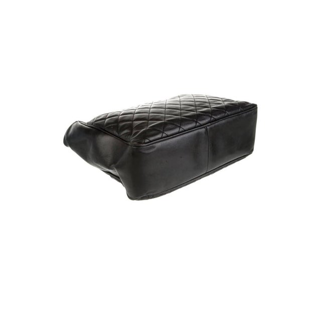 Chanel Quilted Black Caviar Skin Shoulder Bag / Tote, Golden Chain & Hardware For Sale - Image 12 of 18