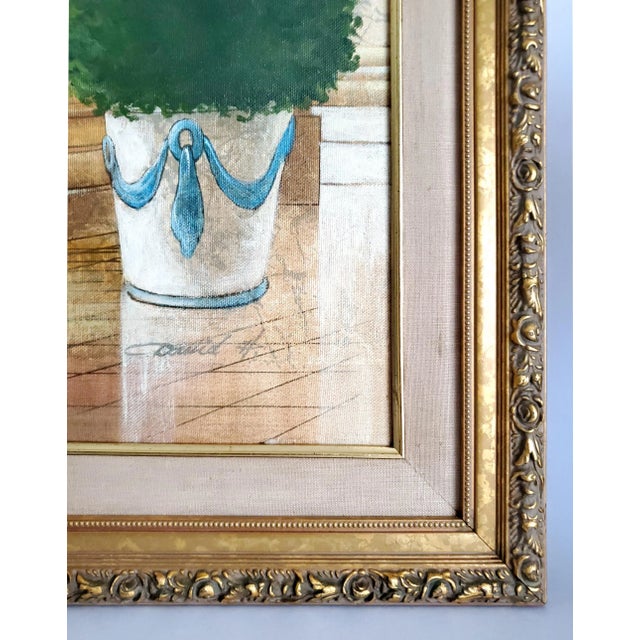 Painting Trompe l'Oeil Roman Columns Boxwood Topiaries For Sale - Image 9 of 14
