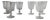 Midcentury Light Weight Crystal Wine Glasses Set of 6 For Sale
