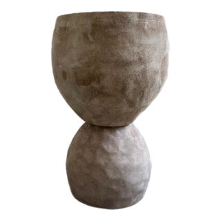Vintage Terracotta Planter-Mid Century Shape With Washed Patina For Sale