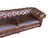 Restoration Hardware Chesterfield Cognac Leather Sofa With Brass Nailhead & Casters For Sale In Los Angeles - Image 6 of 16