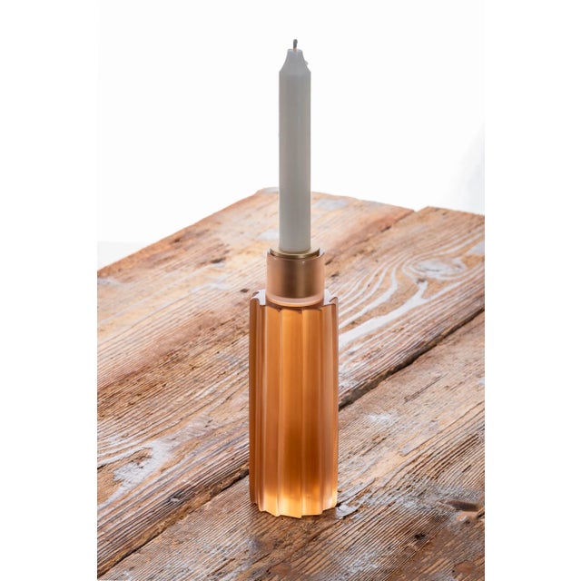 Contemporary Lume Plissé Candlestick by Federico Peri for Purho Murano For Sale - Image 3 of 8
