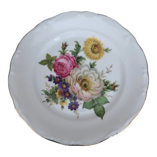 1950s Bayreuth Bayreuth Floral Fine Porcelain Bavaria Plate For Sale