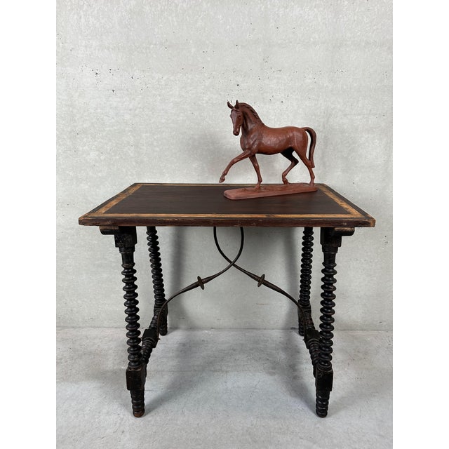 Black Antique Spanish Console Table For Sale - Image 8 of 8