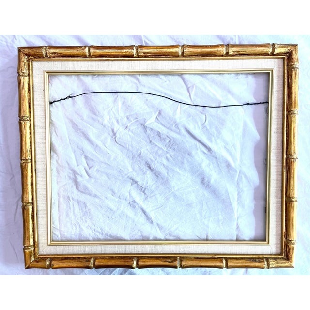 Gold Bamboo Giltwood Linen Wood Picture Frame Dimensions: outer frame - 21.75” width x 17.75” height Inner frame- 17.5”...