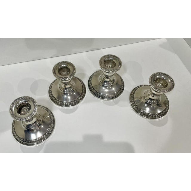 Mid 20th Century Set of Four Vintage Columbia Sterling Silver Weighted Candlestick Holders For Sale - Image 5 of 6