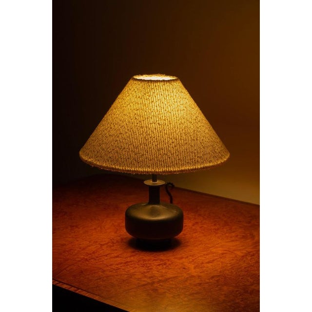 Metal Scandinavian Brutalist Cast Iron Table Lamp, 1960s For Sale - Image 7 of 10