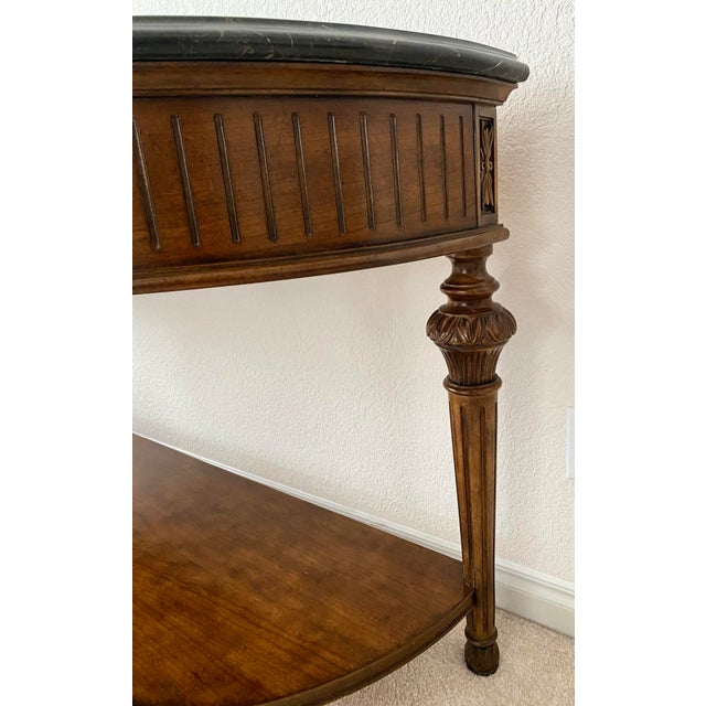 Vintage Drexel Heritage "Talavera" Collection Demilune Serrano Console Table Excellent Condtion For Sale In Denver - Image 6 of 15