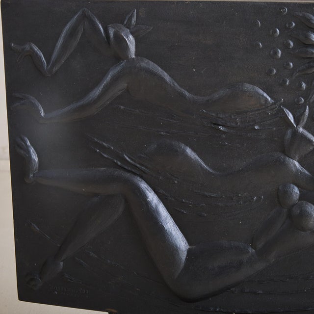 1980s French Cast Iron Sculpture with Figural Motifs by René Coutelle For Sale - Image 13 of 18