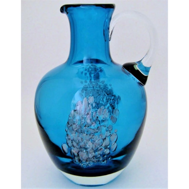 Vintage Schott Zwiesel hand blown heavy glass ewer vase created by German designer Heinrich Loeffelhardt (1901-1979), in a...