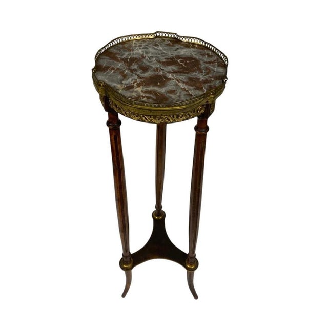French Louis XVI Pedestal Stand Table, 1880 For Sale - Image 6 of 7