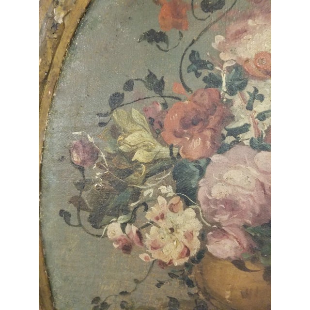 Gray 18th Century Italian Floral Painting For Sale - Image 8 of 12