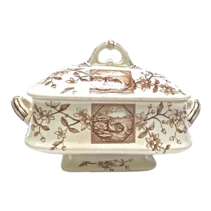 Antique Transferware Floral Tureen