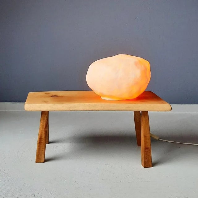 Plastic Plastic Stone Table Lamp from Heico, 1980s For Sale - Image 7 of 8