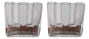 Sculptural Crystal Glass Vases by Josef Riedl for Riedl Glass, Austria, 1970s, Set of 2